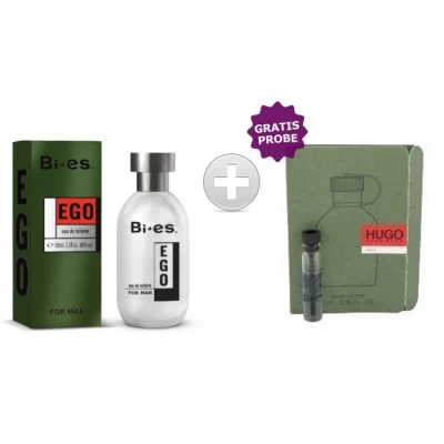 Bi-Es Ego Men 100 Ml + Perfume Sample Spray Hugo Boss Hugo Men 3 Bi-Es Ego Men 100 Ml + Perfume Sample Spray Hugo Boss Hugo Men