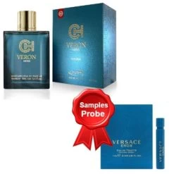 Chatler Veron Hero 100 Ml + Perfume Sample Spray Versace Eros Pour Homme
