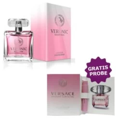 Chatler Veronic Bright Pink 100 Ml + Perfume Sample Spray Versace Bright Crystal