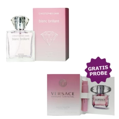 Christopher Dark Blanc Brillant 100 Ml + Perfume Sample Spray Versace Bright Crystal 3 Christopher Dark Blanc Brillant 100 Ml + Perfume Sample Spray Versace Bright Crystal