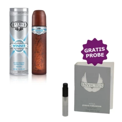 Cuba Winner 100 Ml + Perfume Sample Spray Paco Rabanne Invictus 3 Cuba Winner 100 Ml + Perfume Sample Spray Paco Rabanne Invictus