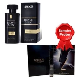 JFenzi Brave Men 100 Ml + Perfume Sample Spray Carolina Herrera Bad Boy