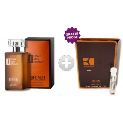 JFenzi Bronze Men 100 Ml + Perfume Sample Spray Hugo Boss Orange Men 3 JFenzi Bronze Men 100 Ml + Perfume Sample Spray Hugo Boss Orange Men