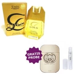 Lamis Gold Woman 100 Ml + Perfume Sample Spray Gucci Guilty