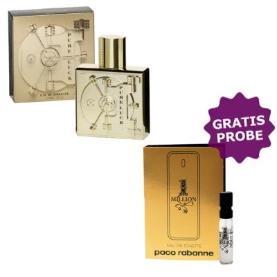 Linn Young Pure Luck Men 100 Ml + Perfume Sample Spray Paco Rabanne 1 Million 3 Linn Young Pure Luck Men 100 Ml + Perfume Sample Spray Paco Rabanne 1 Million