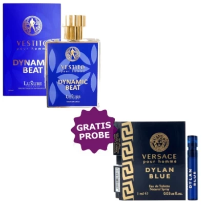Luxure Vestito Dynamic Beat 100 Ml + Perfume Sample Spray Versace Dylan Blue Homme 3 Luxure Vestito Dynamic Beat 100 Ml + Perfume Sample Spray Versace Dylan Blue Homme