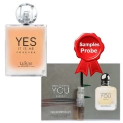Luxure Yes It Is Me Forever 100 Ml + Perfume Sample Spray Armani Emporio Stronger With You Freeze