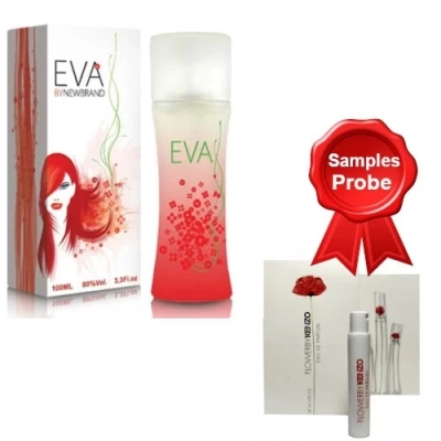 New Brand Eva 100 Ml + Perfume Sample Flower By Kenzo 3 New Brand Eva 100 Ml + Perfume Sample Flower By Kenzo
